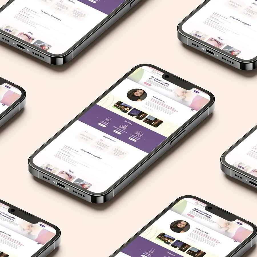 Site da Apoio em Rede aberto em vários celulares